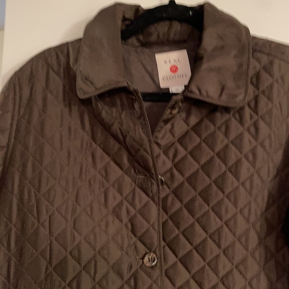 Saks 5th Avenue Real Clothes brown down size 12 jacket - Picture 2 of 4